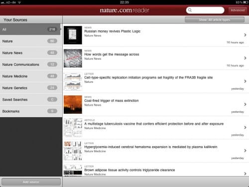 Nature.com iPad app released today