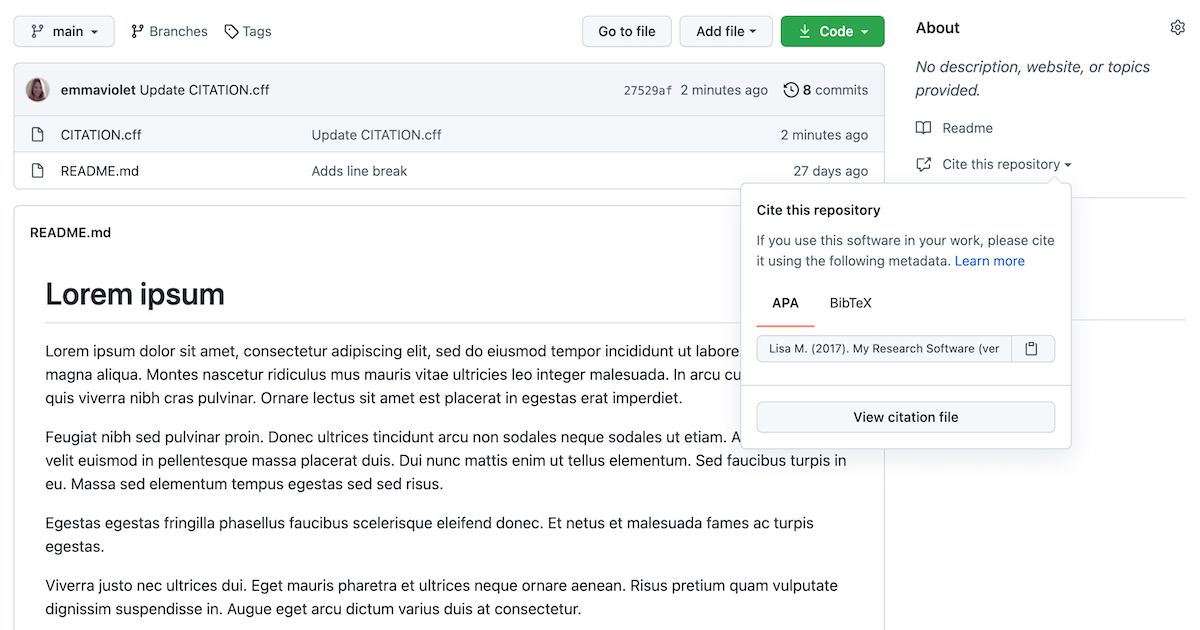 A step forward for software citation: GitHub's enhanced software citation support
