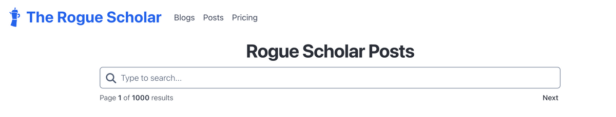 The Rogue Scholar archive reaches a milestone: 1000 searchable full-text science blog posts with DOIs
