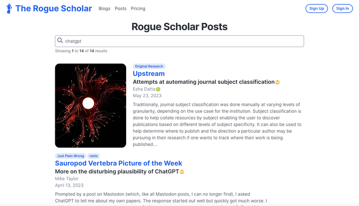 Full-text search added to the Rogue Scholar science blog archive