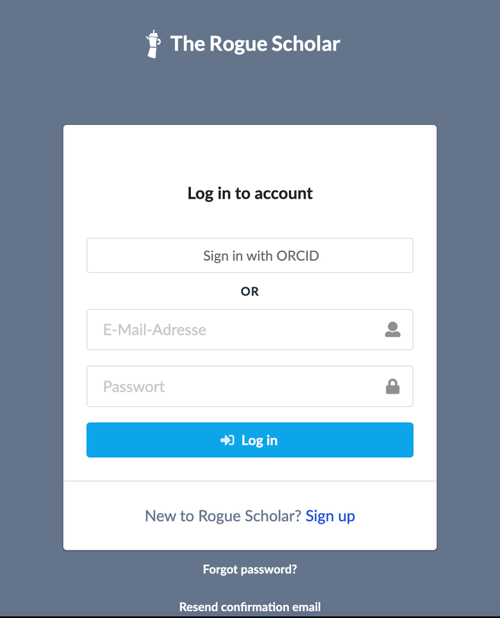 Rogue Scholar enables sign-in with ORCID